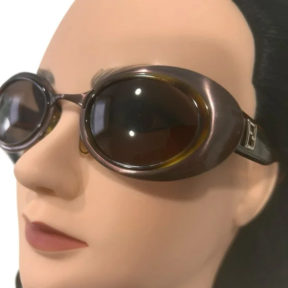 Fendi sunglasses lunette Brielle cat eye brown Italy vintage 90s y2K unisex - Picture 2 of 15